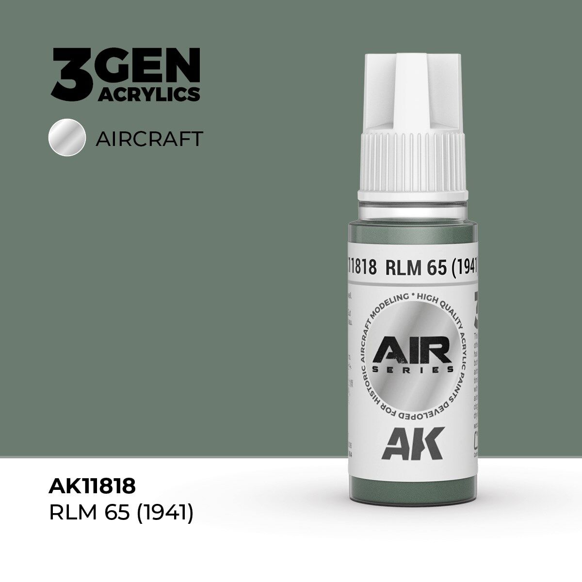 AK 11818 17 ml. RLM 65 (1941), Aircraft Serisi 3GEN Akrilik Model Boyası
