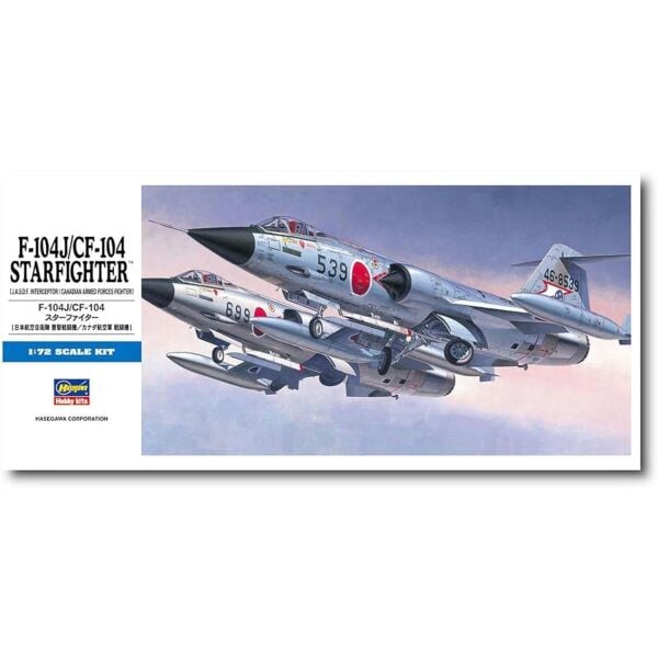Hasegawa 1446 1/72 Ölçek, F-104J/CF-104 Stargighter (JASDF/CANADA).Savaş Uçağı Plastik Model Kiti