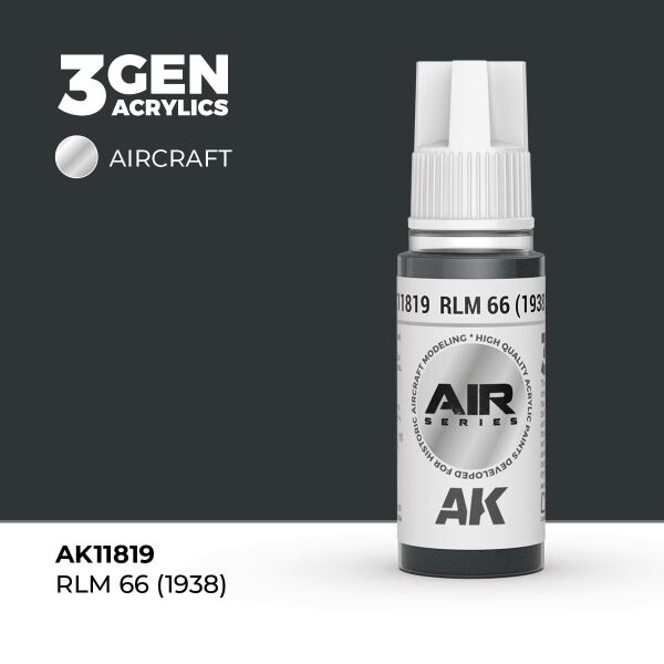 AK 11819 17 ml. RLM 66 (1938), Aircraft Serisi 3GEN Akrilik Model Boyası