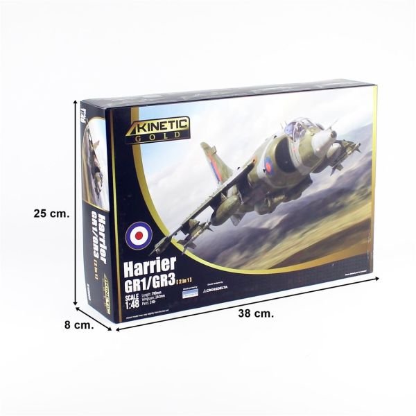 Kinetic K48060 1/48 Ölçek, Harrier GR1/GR3 Savaş Uçağı, Plastik Model kiti