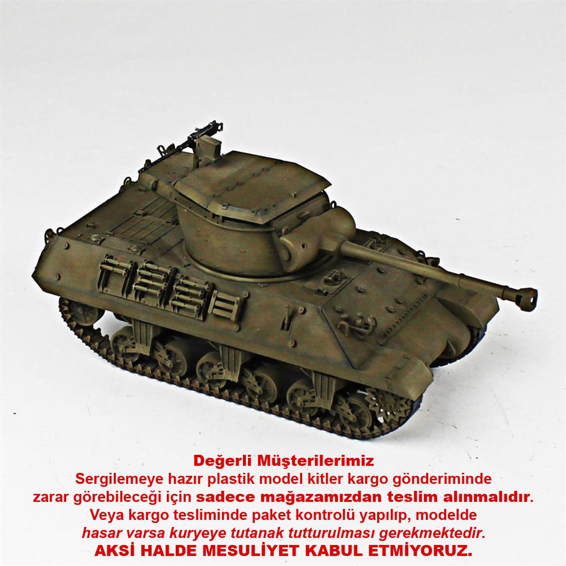 QD271 1/35 Ölçek, M36 Jackson, Academy, Sergilemeye Hazır Plastik Tank Maketi