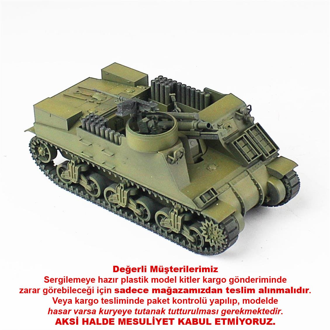 QD272 1/35 Ölçek, M7 Priest, Italeri, Sergilemeye Hazır Plastik Tank Maketi