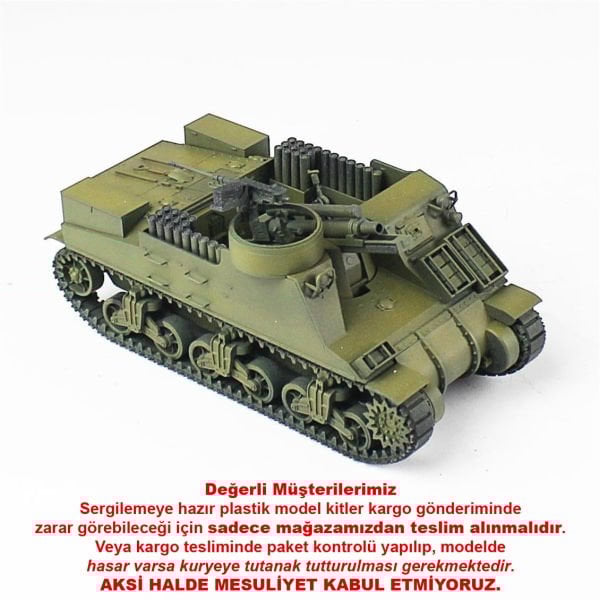 QD272 1/35 Ölçek, M7 Priest, Italeri, Sergilemeye Hazır Plastik Tank Maketi