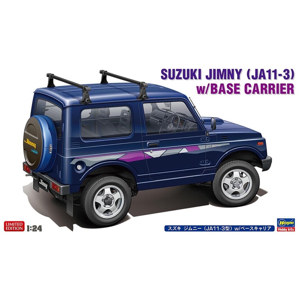 Hasegawa 20744 1/24 Ölçek, Suzuki Jimny (JA11-3) w/Base Carrier, Otomobil Plastik Model Kiti