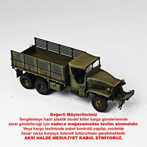 QD273 1/35 Ölçek, 6X6 GMC Kamyon, Italeri, Sergilemeye Hazır Plastik Tank Maketi