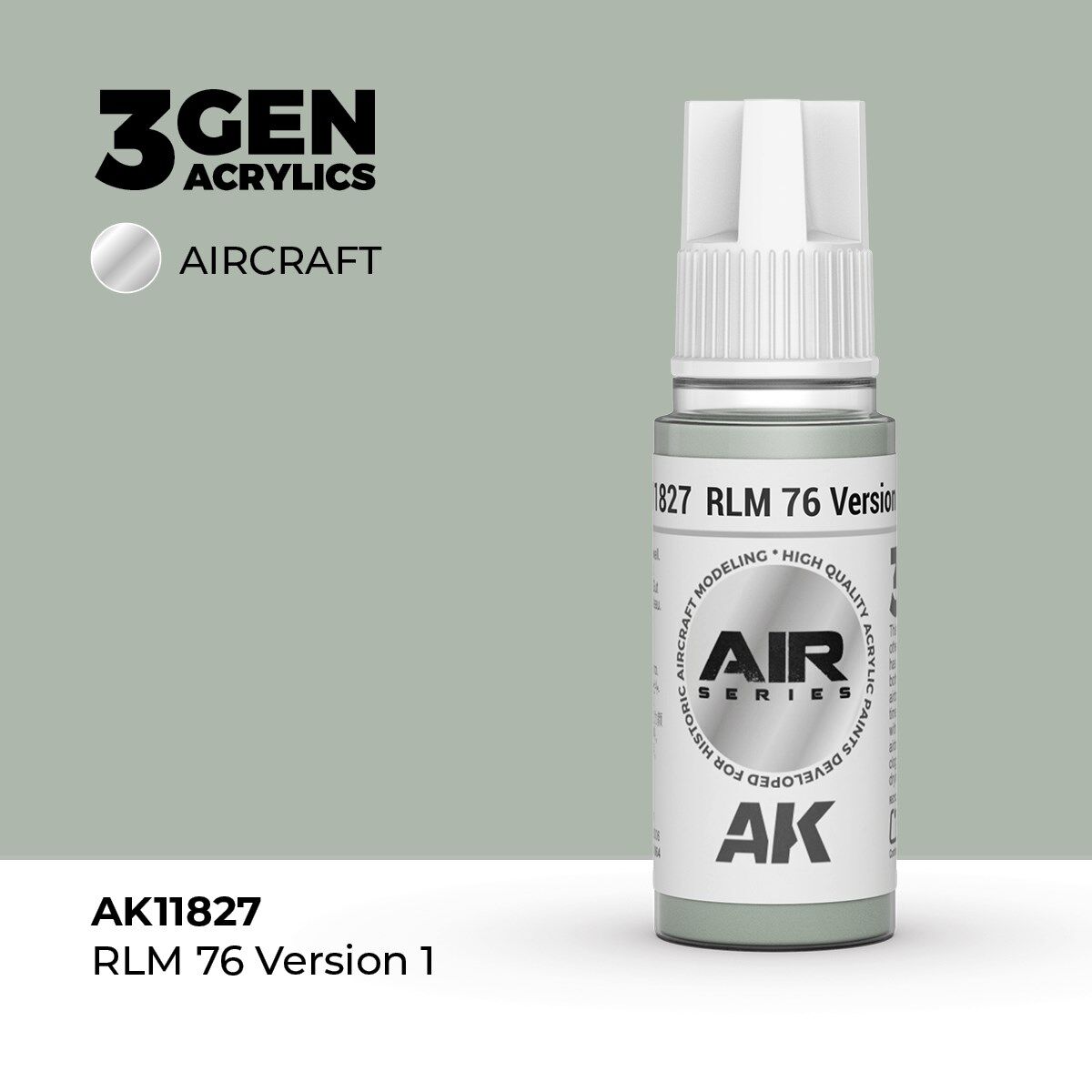 AK 11827 17 ml. RLM 76 Version 1, Aircraft Serisi 3GEN Akrilik Model Boyası