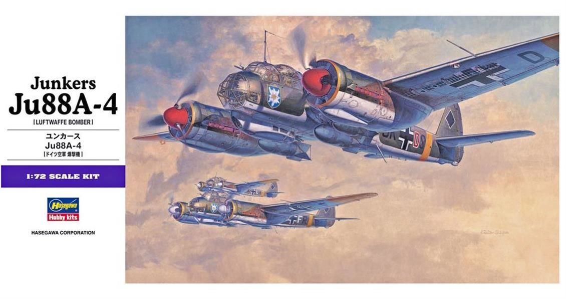 Hasegawa E25 555 1/72 Ölçek, Junkers JU88A-4, Savaş Uçağı, Plastik Model kiti
