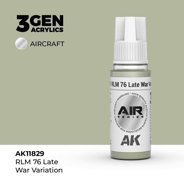 AK 11829 17 ml. RLM 76 Late War Variation, Aircraft Serisi 3GEN Akrilik Model Boyası
