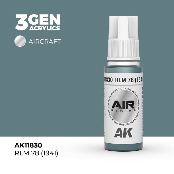 AK 11830 17 ml. RLM 78 (1941), Aircraft Serisi 3GEN Akrilik Model Boyası