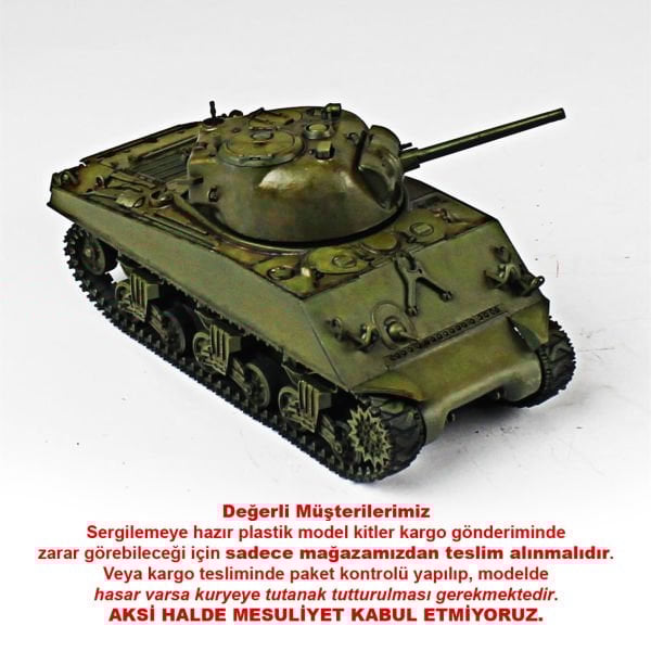 QD277 1/35 Ölçek, M4 Sherman, Tamiya, Sergilemeye Hazır Plastik Tank Maketi