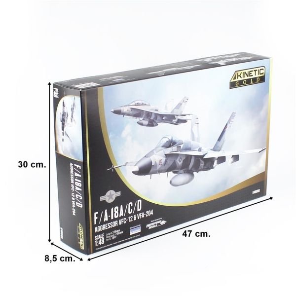 Kinetic K48088 1/48 Ölçek, F/A-18A/C/D (Aggressor VFC-12 & VFA-204) Savaş Uçağı, Plastik Model kiti