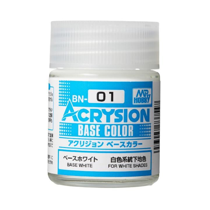 Mr.Hobby BN-01 18 ml. Base White, Acrysion Serisi Model Boyası