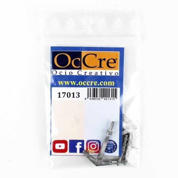 Occre 17013 30 mm.Antik Çapa ve Dipçik, Zamak, 2 Adet