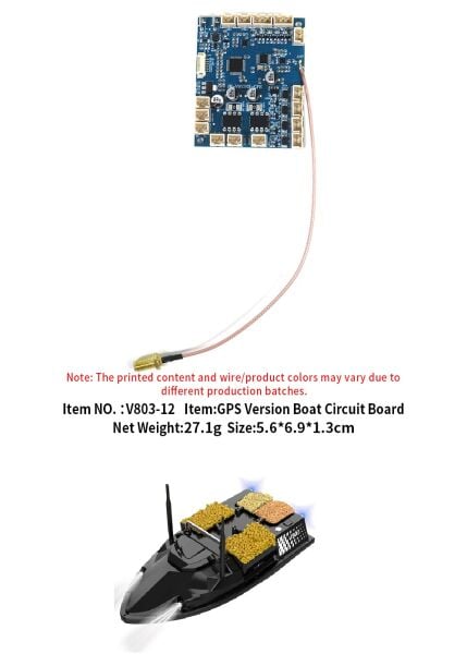 Flytec V803 Pro 500M GPS'li, Balık Yemleme Teknesi Devre Kartı