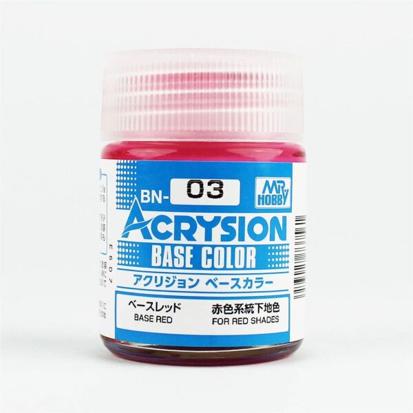 Mr.Hobby BN-03 18 ml. Base Red, Acrysion Serisi Model Boyası