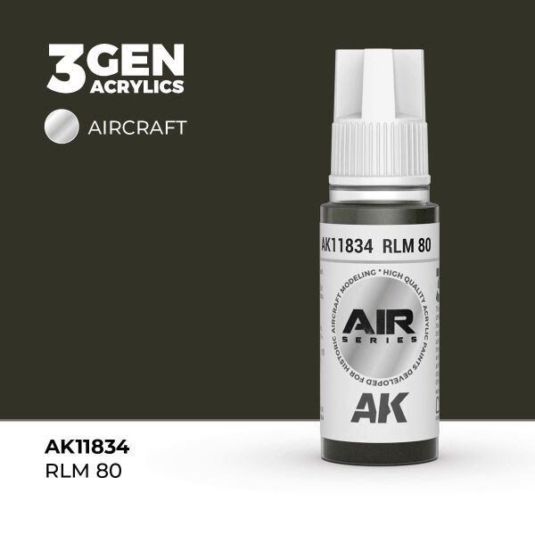 AK 11834 17 ml. RLM 80, Aircraft Serisi 3GEN Akrilik Model Boyası
