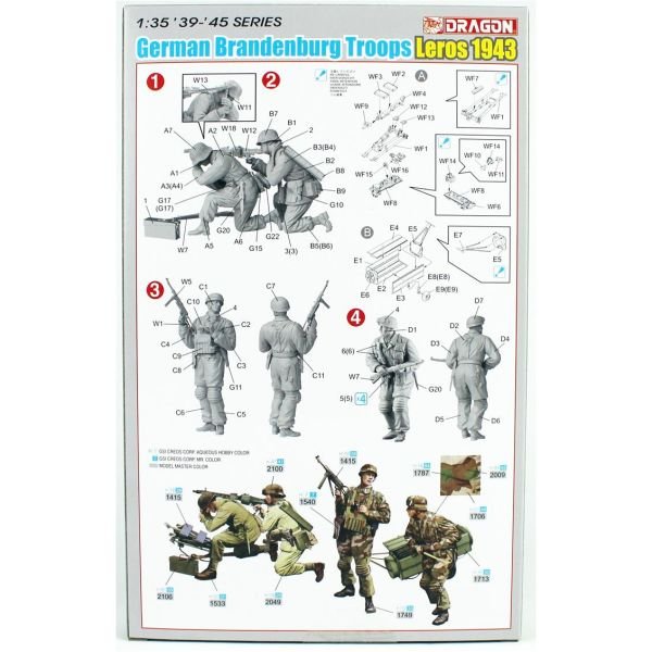 Dragon 6743 1/35 Ölçek, Alman Branderburg Birlikleri (Leros 1943) Asker Figürleri Plastik Model Kiti