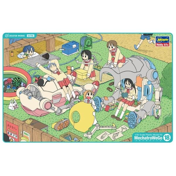 Hasegawa 64796 1/35 Ölçek, MechatroWeGo Warm & Cool (Shinonome Laboratory Ver.) with Bonus Item Seal, Creator Works Serisi Plas