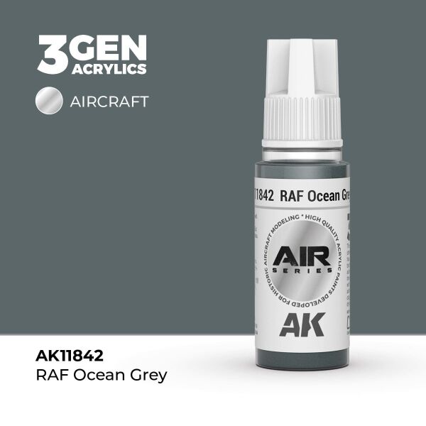 AK 11842 17 ml. RAF Ocean Grey, Aircraft Serisi 3GEN Akrilik Model Boyası
