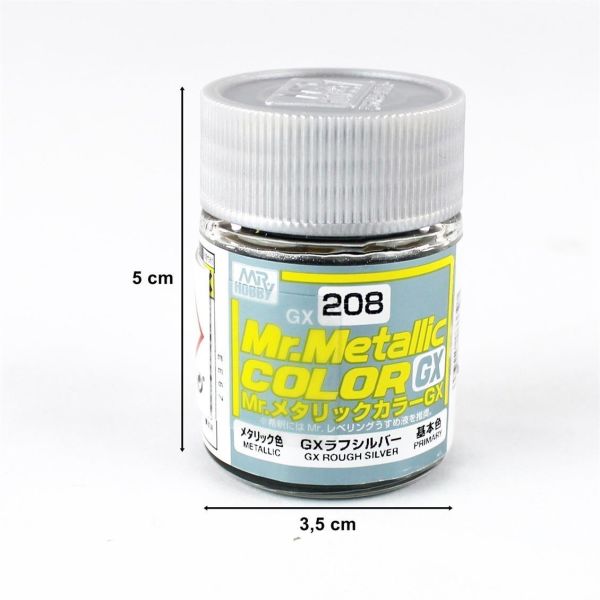 Mr.Hobby GX-208 18 ml. Metallic Rough Silver, Mr.color Serisi Model Boyası
