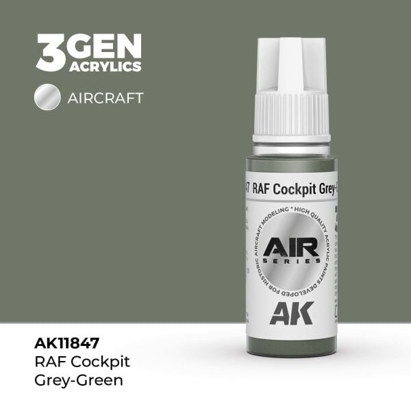 AK 11847 17 ml. RAF Cockpit Grey-Green, Aircraft Serisi 3GEN Akrilik Model Boyası