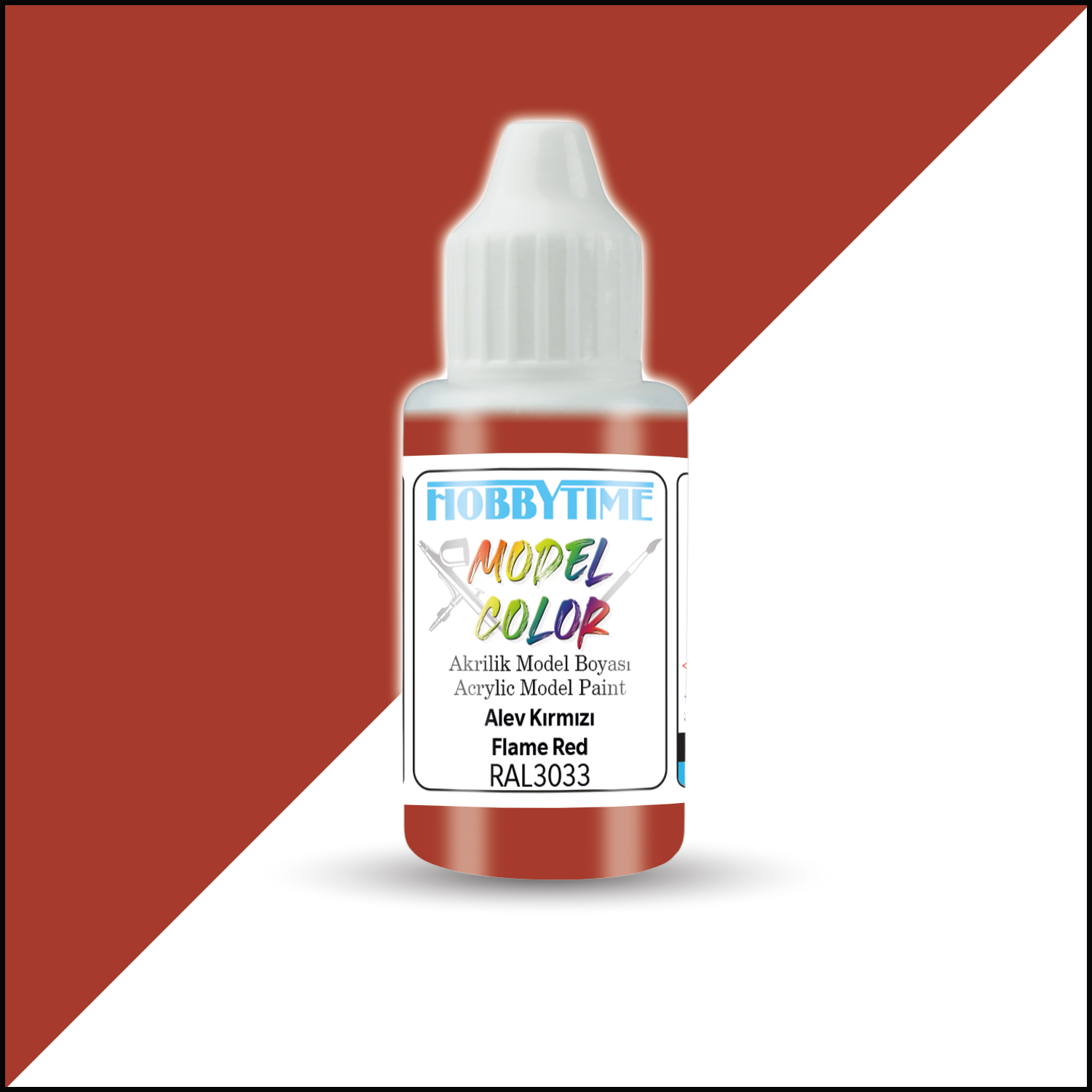 Hobbytime 454 18 ml. RAL3033 Alev Kırmızı (Flame Red) Akrilik Model Boyası