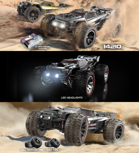 MJX 1/14 Hyper GO 14210 4x4 Fırçasız (Brushless) Motor ve Escli, Su Geçirmez (Waterproof) 2.4 Ghz. Uzaktan Kumandalı Arazi Aracı +Full Paket