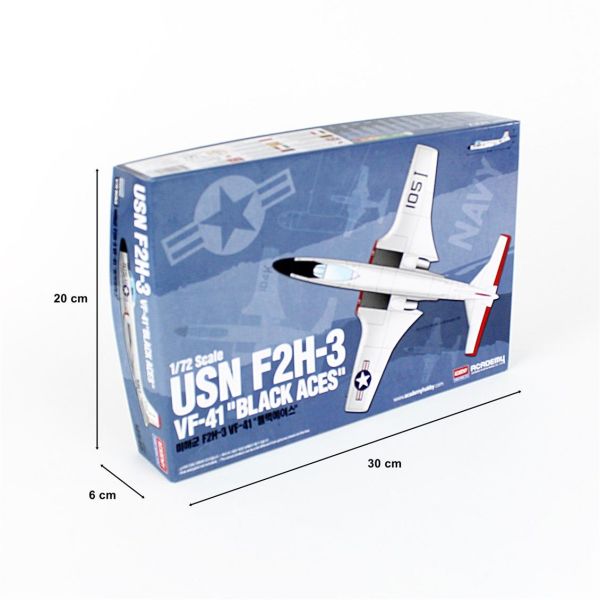 Academy 12548 1/72 Ölçek, USN F2H-3 VF-41 (Black Aces) Savaş Uçağı, Plastik Model kiti