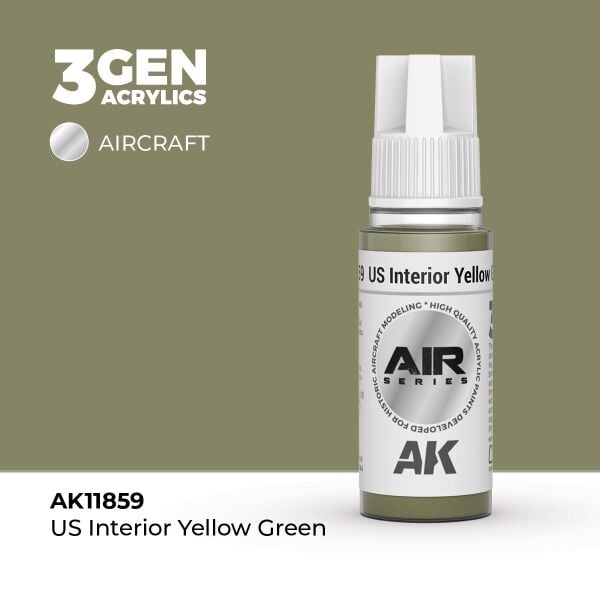AK 11859 17 ml. US Interior Yellow Green, Aircraft Serisi 3GEN Akrilik Model Boyası