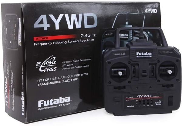Futaba 05003085 4YWD Araba,Kamyon Kumandası, 4 Kanal, R2104GFE Alıcı, 2.4Ghz, FHSS