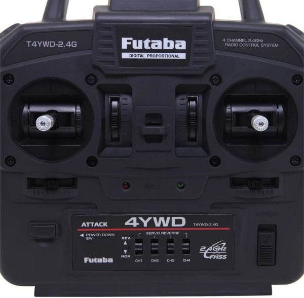 Futaba 05003085 4YWD Araba,Kamyon Kumandası, 4 Kanal, R2104GFE Alıcı, 2.4Ghz, FHSS