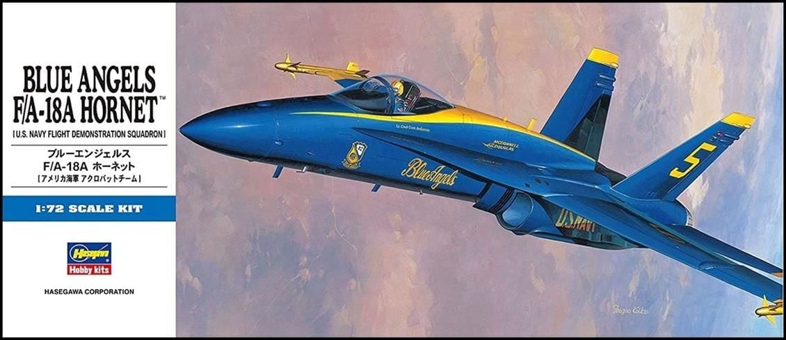 Hasegawa D10 440 1/72 Ölçek, F/A-18A Hornet Blue Angels, Savaş Uçağı, Plastik Model kiti