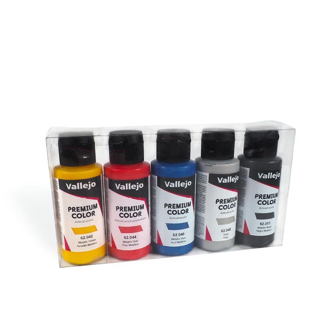 Vallejo 62103 5x60 ml. Metallic Colors, Premium RC Color Serisi Model Boyası Seti