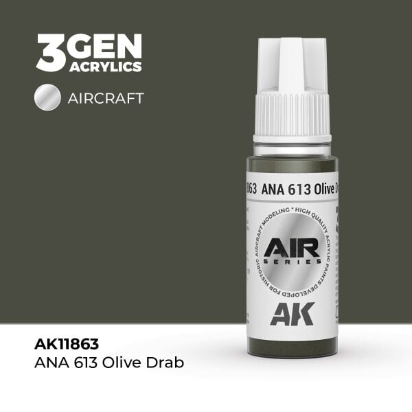 AK 11863 17 ml. ANA 613 Olive Drab, Aircraft Serisi 3GEN Akrilik Model Boyası