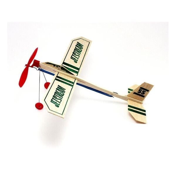 Guillow's 55 Jetstream, 35 cm. Lastik Motorlu ve İniş Takımlı, Balsa, Serbest Uçuş Modeli
