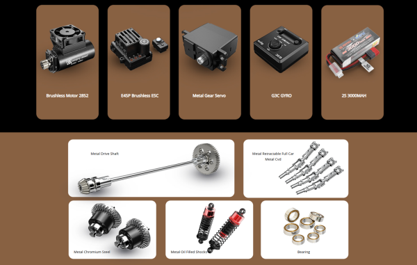 MJX 1/14 Hyper GO 14211 4x4 Fırçasız (Brushless) Motor ve Escli, 2.4 Ghz. Uzaktan Kumandalı Arazi Aracı 2S Li-po Versiyon