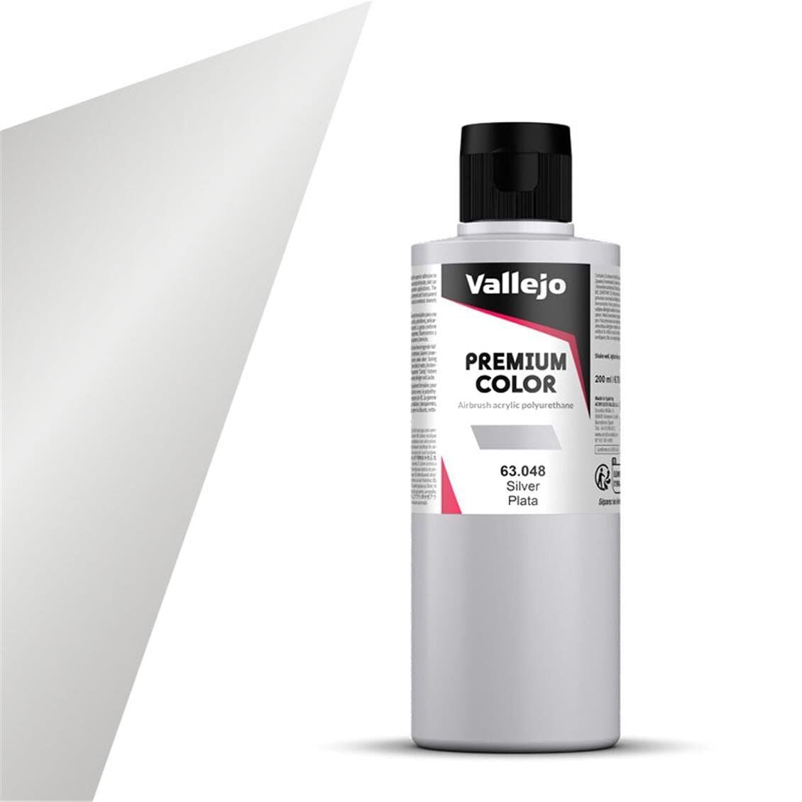 Vallejo 63048  200 ml. Silver, Premium RC Color Serisi Model Boyası