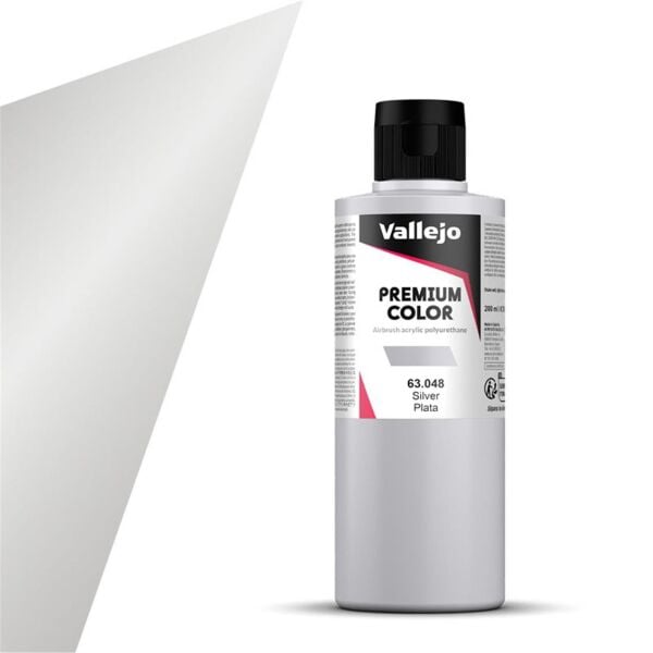 Vallejo 63048  200 ml. Silver, Premium RC Color Serisi Model Boyası