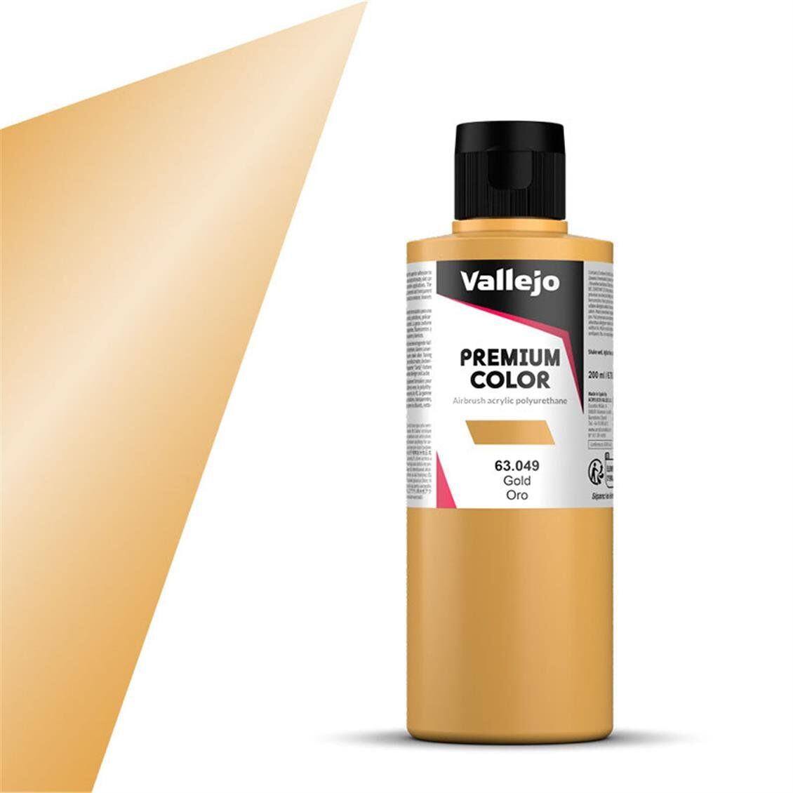 Vallejo 63049  200 ml. Gold, Premium RC Color Serisi Model Boyası