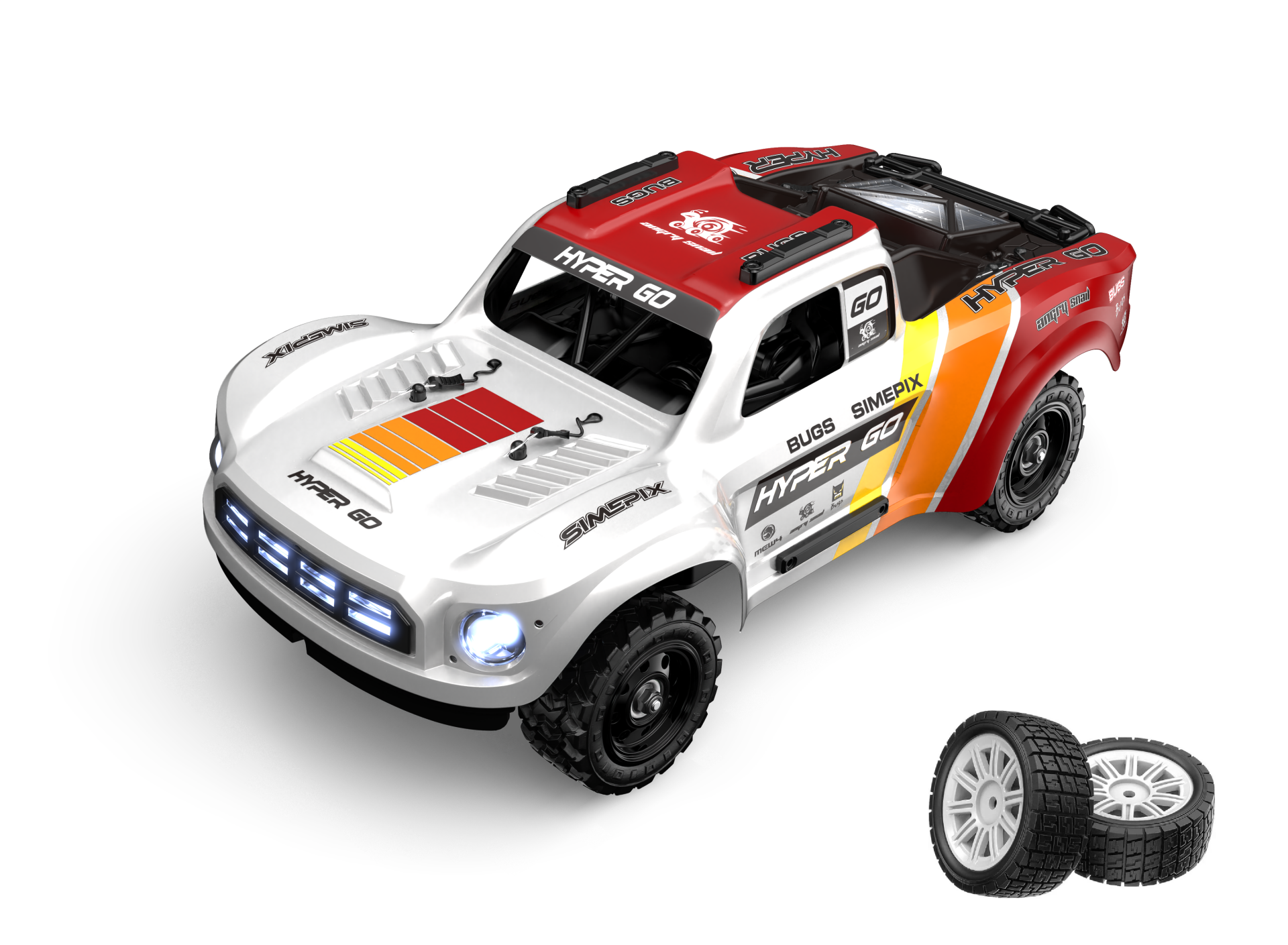 MJX 1/14 Hyper GO 14211 4x4 Fırçasız (Brushless) Motor ve Escli, 2.4 Ghz. Uzaktan Kumandalı Arazi Aracı + 4 Adet Yedek Lastik