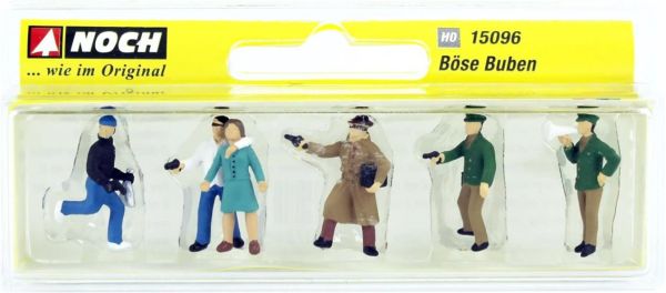 Noch 15096 1/87 Ölçek Gangster ve Polis Figürleri, 6 Adet