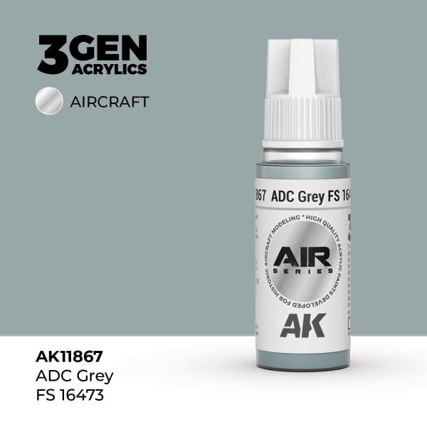 AK 11867 17 ml. ADC Grey FS 16473, Aircraft Serisi 3GEN Akrilik Model Boyası