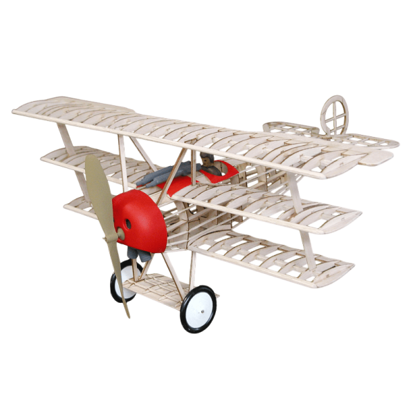 Guillow's 204 1/16 Ölçek, Fokker Triplane, 50cm, Laser Kesim, Balsa, Serbest Uçuş Model Kiti