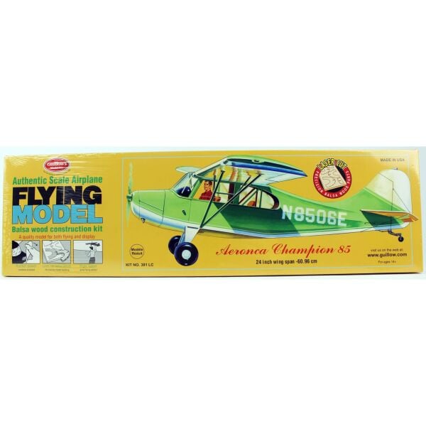 Guillow's 301 1/18 Ölçek, Aeronca, 60cm, Laser Kesim, Balsa, Serbest Uçuş Model Kiti