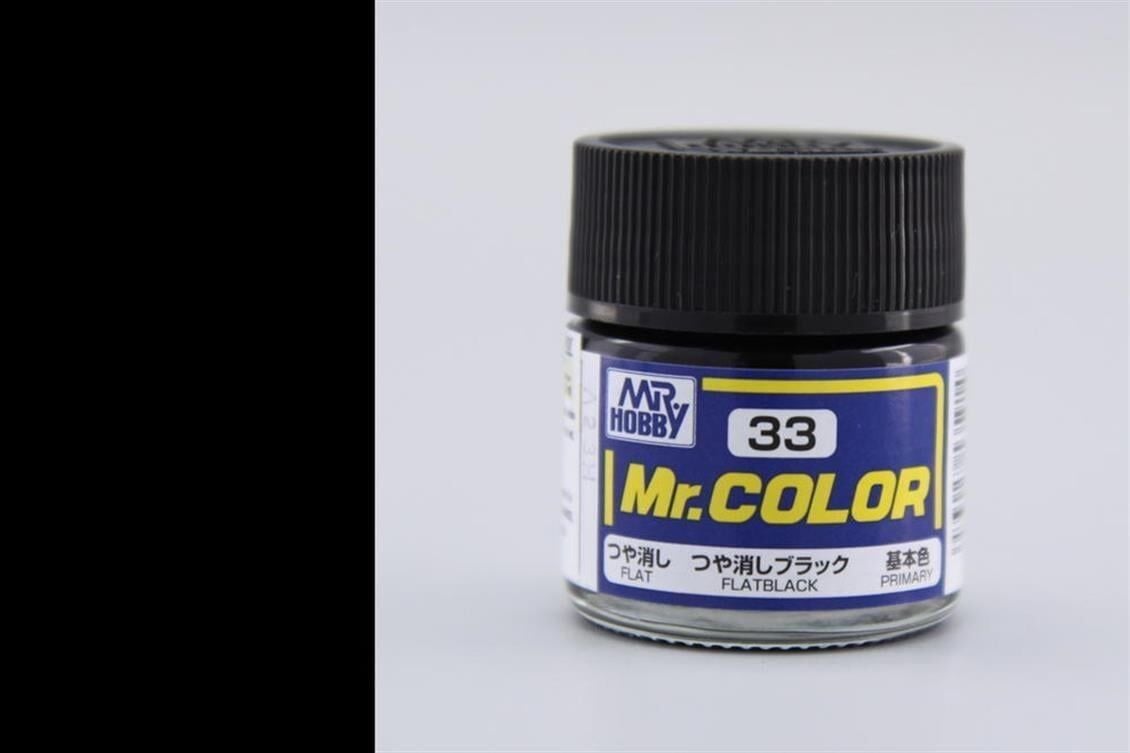 Mr.Hobby C-033 10 ml. Flat Black, Mr.Color Serisi Model Boyası