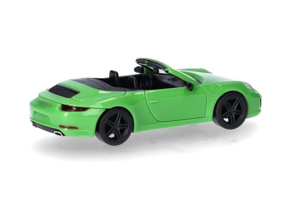 Herpa 420365 1/87 Ölçek, Porsche 911 (991) Carrera 2 Cabrio, Kertenkele Yeşili, Sergilemeye Hazır Model Araç