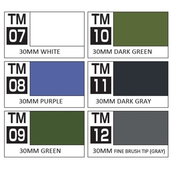 Mr.Hobby TMS-02 30 Minutes Missions Serisi Marker Basic Set, 6 Adet