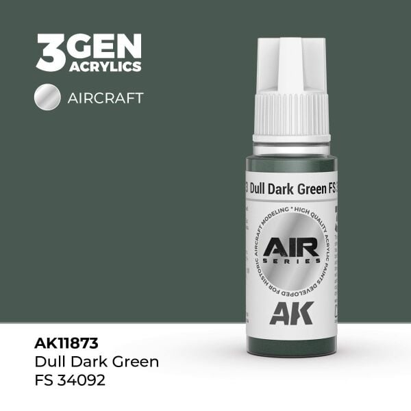AK 11873 17 ml. Dull Dark Green FS 34092, Aircraft Serisi 3GEN Akrilik Model Boyası
