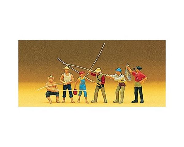 Preiser 10077 1/87 Ölçek, Balıkçılar, Boyanmış Plastik Figürleri, 6 Adet