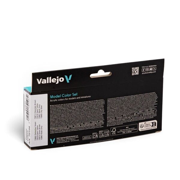 Vallejo 70108 8x18 ml. Panzer Colors, Model Color Serisi Model Boyası Seti